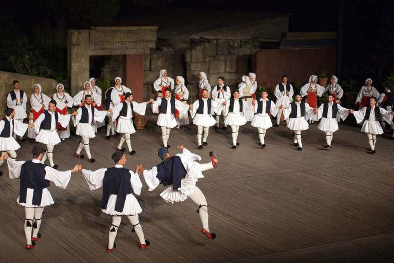 Traditional Greek Dance At Dora Stratou Theatre In Athens