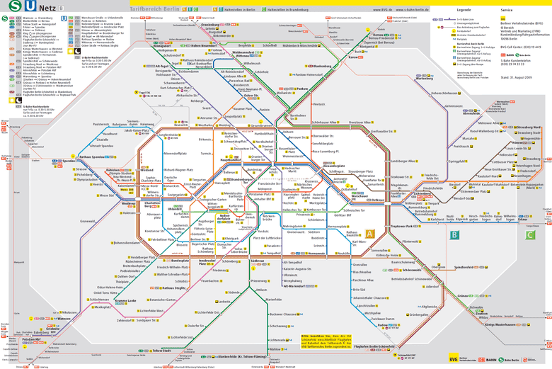 berlin metro mapa Berlin Metro (U Bahn)   Lines, schedule and fares