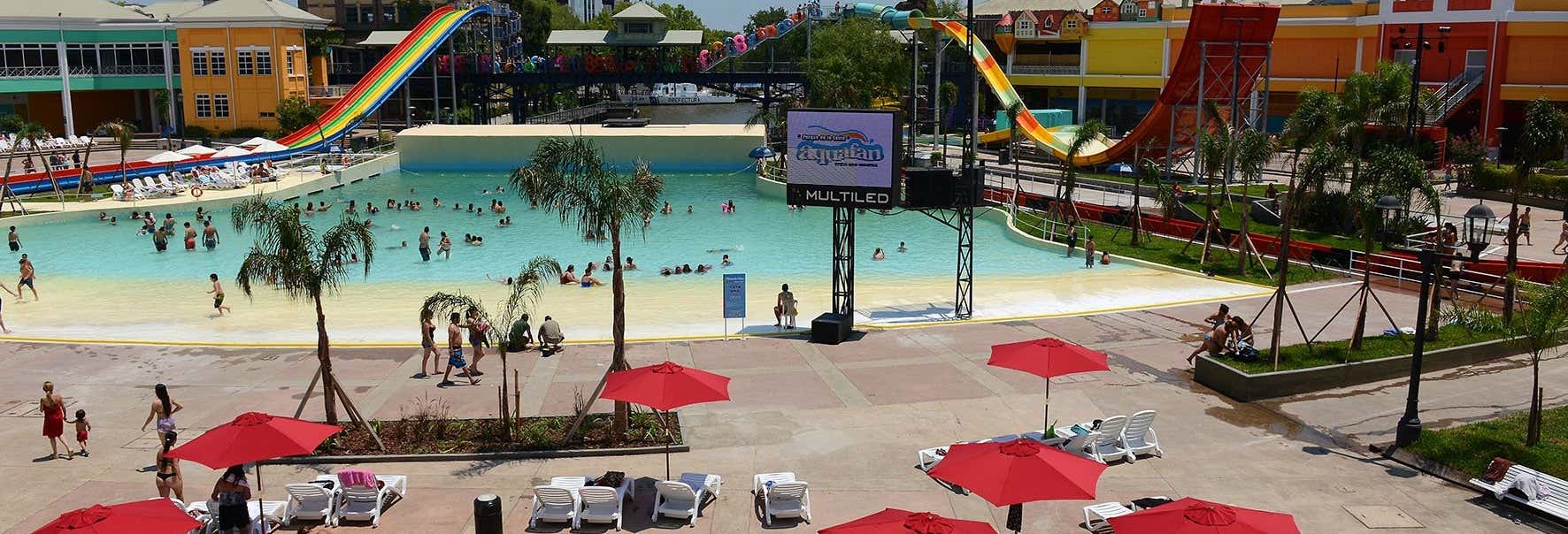Entrada a Aquafan con transporte