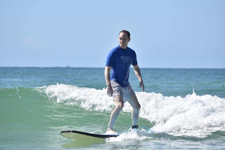 Surfing Lesson at Double Island Point from Noosa Heads