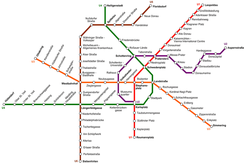 Wien U Bahn Map Vienna Metro (U-Bahn) - Lines, Map, Timetable And Prices