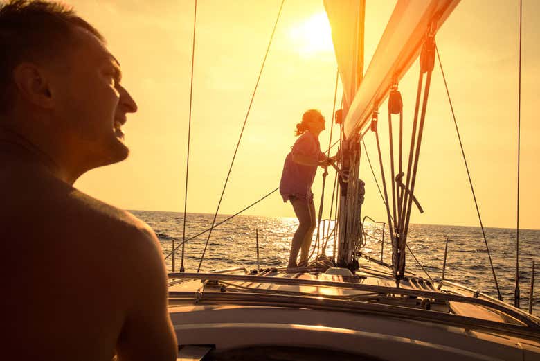 Croisière Dans Rio Au Coucher Du Soleil