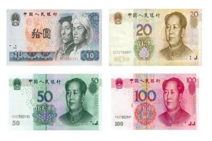 Billetes de yuan chino