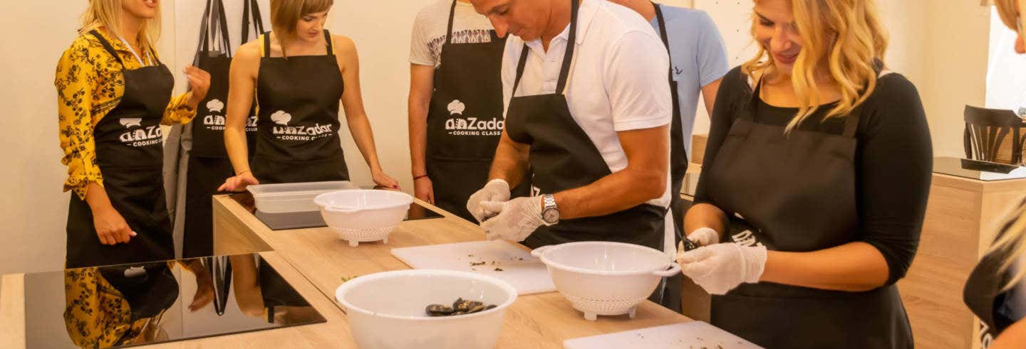Clase de cocina croata con comida