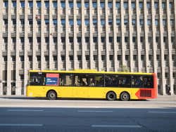 Ônibus no centro de Copenhague