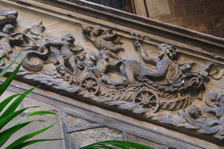 Relevo do triunfo de Netuno, no Palácio Dalmases