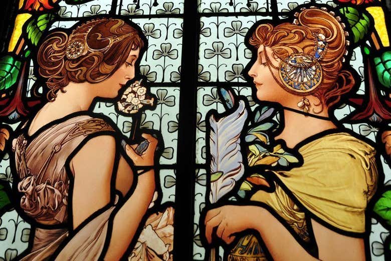 Vitrais no Museu do Modernismo de Barcelona