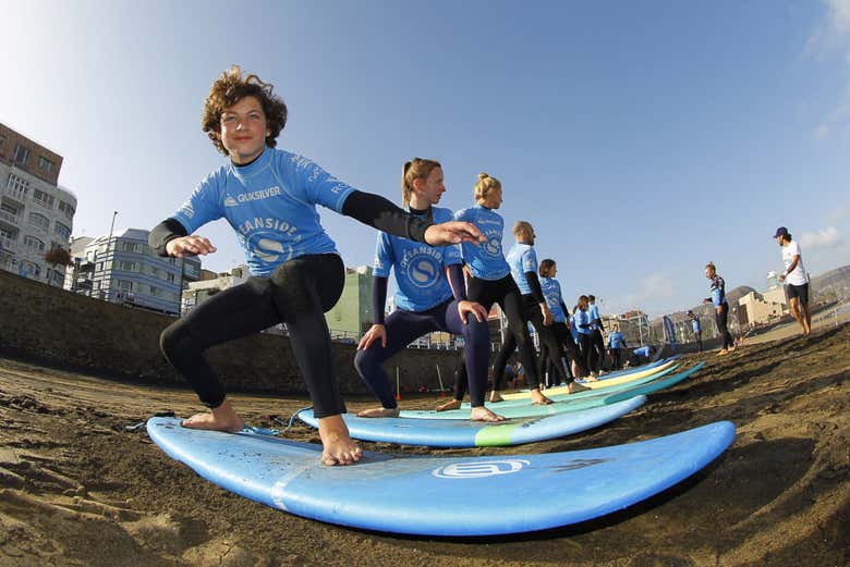 Curso de surf em Las Canteras