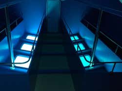 No interior do barco