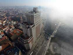 Madrid com neblina