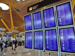Painel de informação em Barajas
