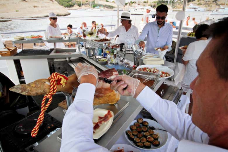 Buffet durante o passeio