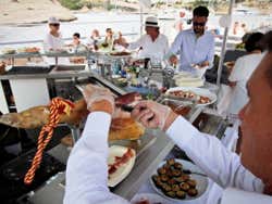 Buffet durante o passeio