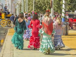 Flamencas da feira de Sevilha