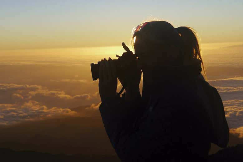 Observando o Teide ao entardecer