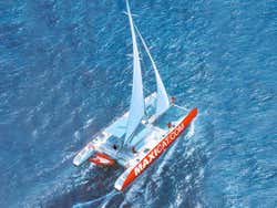 Desfrutando o catamarã no sul de Tenerife