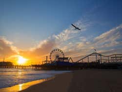 Santa Monica Beach at Sunset