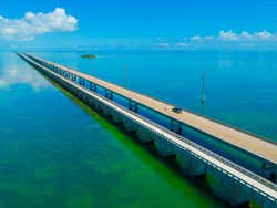 The Seven Mile Bridge from above