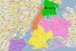 Localização do Bronx em Nova York