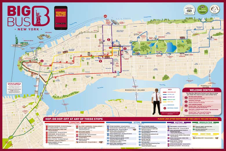 red bus tour new york map