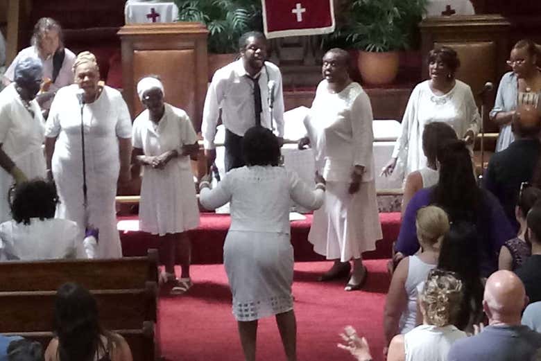 Culto em uma Missa Gospel
