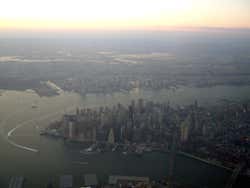 Llegando a Nueva York en avión