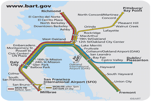 Карта метро сан франциско