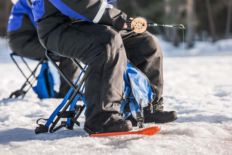 Fiblink Caa De Pescar Para Hielo 1 Pieza Porttil Amazon Com