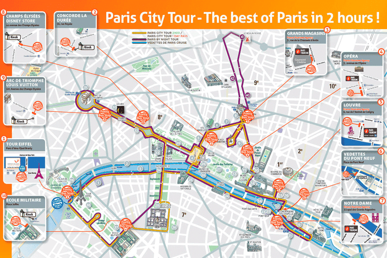 big bus tour paris pick up points