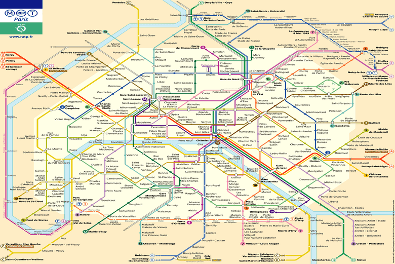 Карта парижского метро