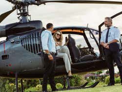 Aterrissagem depois do passeio de helicóptero