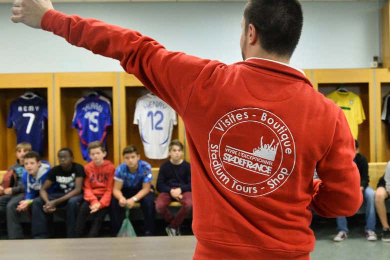 Visitando o vestiário do Stade de France
