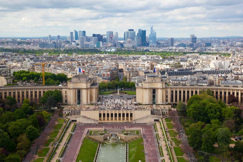 O Trocadero visto da Torre Eiffel