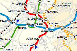 Mapa do metrô de Atenas