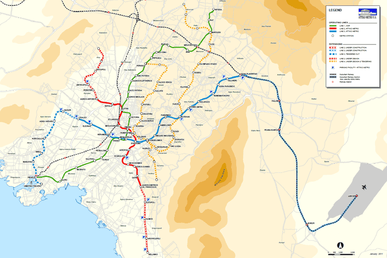 mapa del metro de atenas Metro de Atenas   Líneas, plano, horario y tarifas del metro