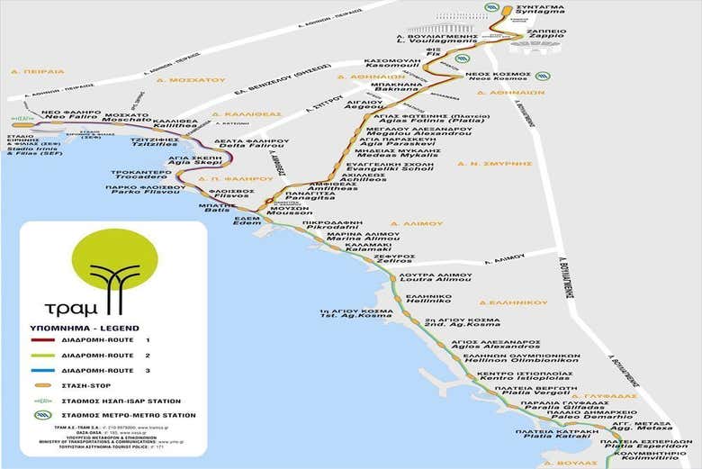 Athens Public Transport Map Trams In Athens - Lines, Map, Fares And Timetable