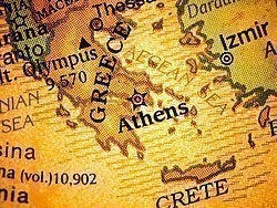 Situacion de Atenas en un mapa