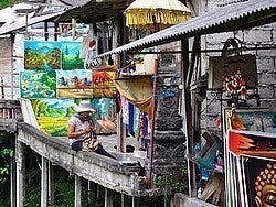 Compras en Bali, tienda de cuadros