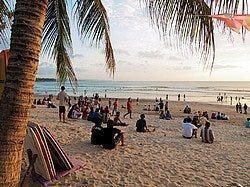 Playa de Kuta al atardecer
