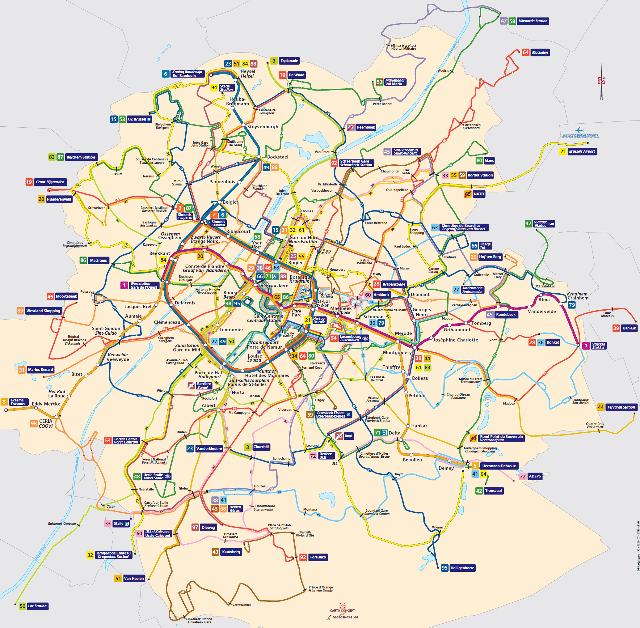 Official Map Brussels Metro Tram And Rail Transit Maps Images