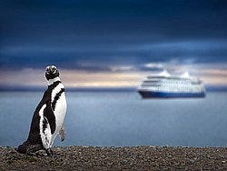 Crucero llegando a la Patagonia