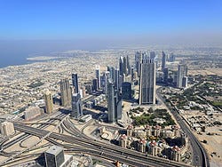 Burj Khalifa, vistas de Sheikh Zayed Road