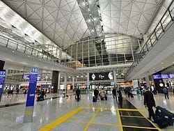 Llegando al aeropuerto de Hong Kong