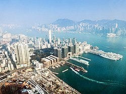 Vistas desde el Sky100, el mirador del International Commerce Center
