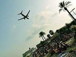 Llegando a Ibiza en avión