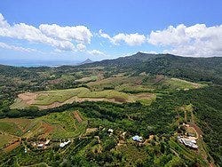 Chamarel desde el helicóptero