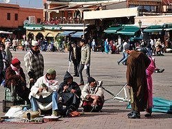 Domadores de serpientes en Jamaa el Fna