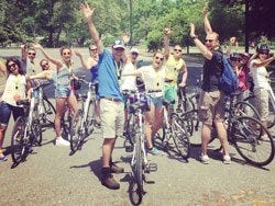 Touring Central Park on bike