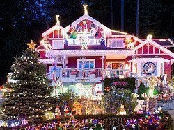 Casas decoradas para la Navidad