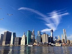 Manhattan skyline from the boat